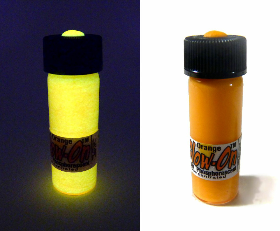Glow-On ORANGE Glow Paint For Gun Sights, Fishing Lures, 4.6 ml Vial, Bright