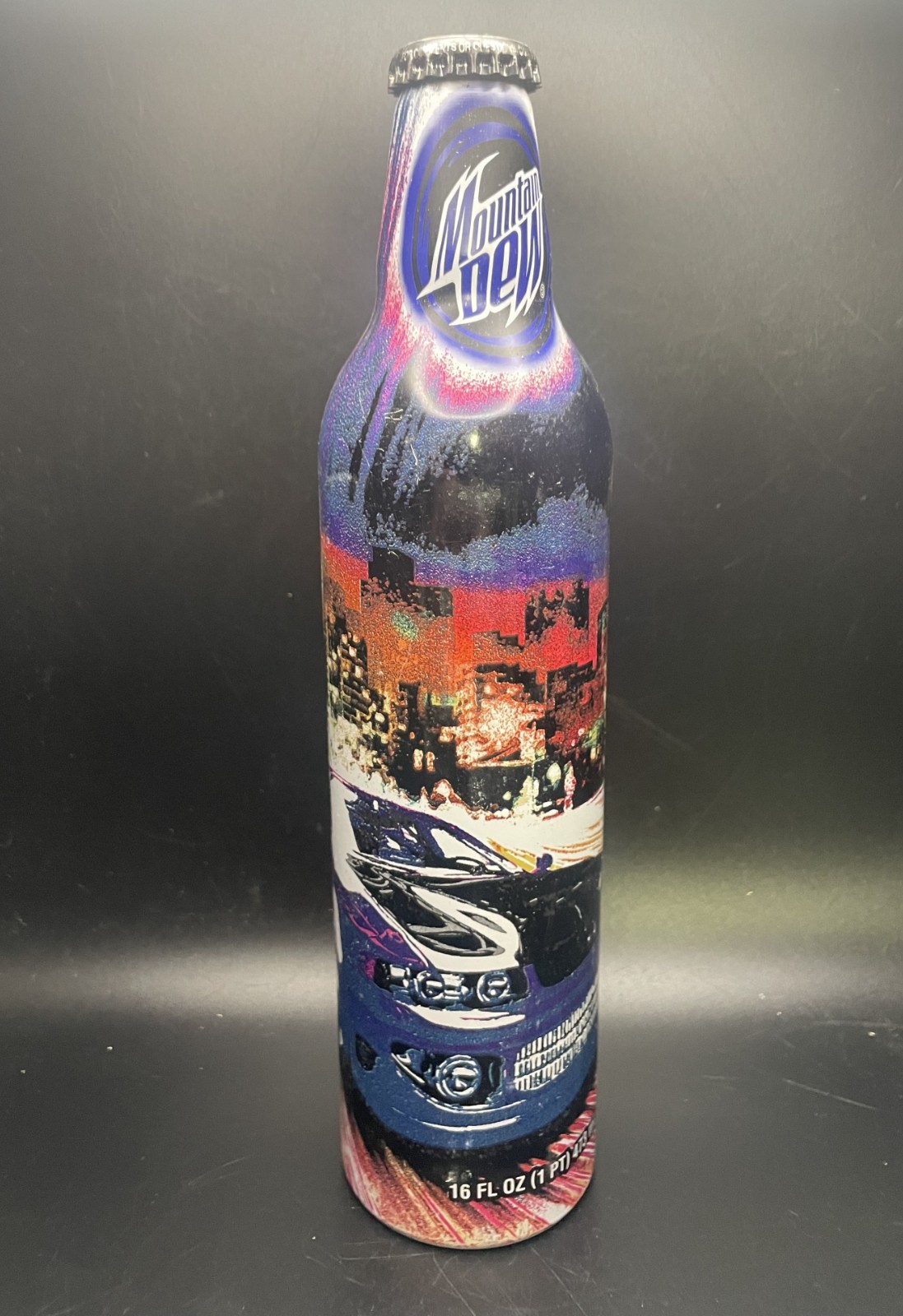 FULL 2008 Nascar City Background Mountain Dew Collector Series Aluminum Bottle