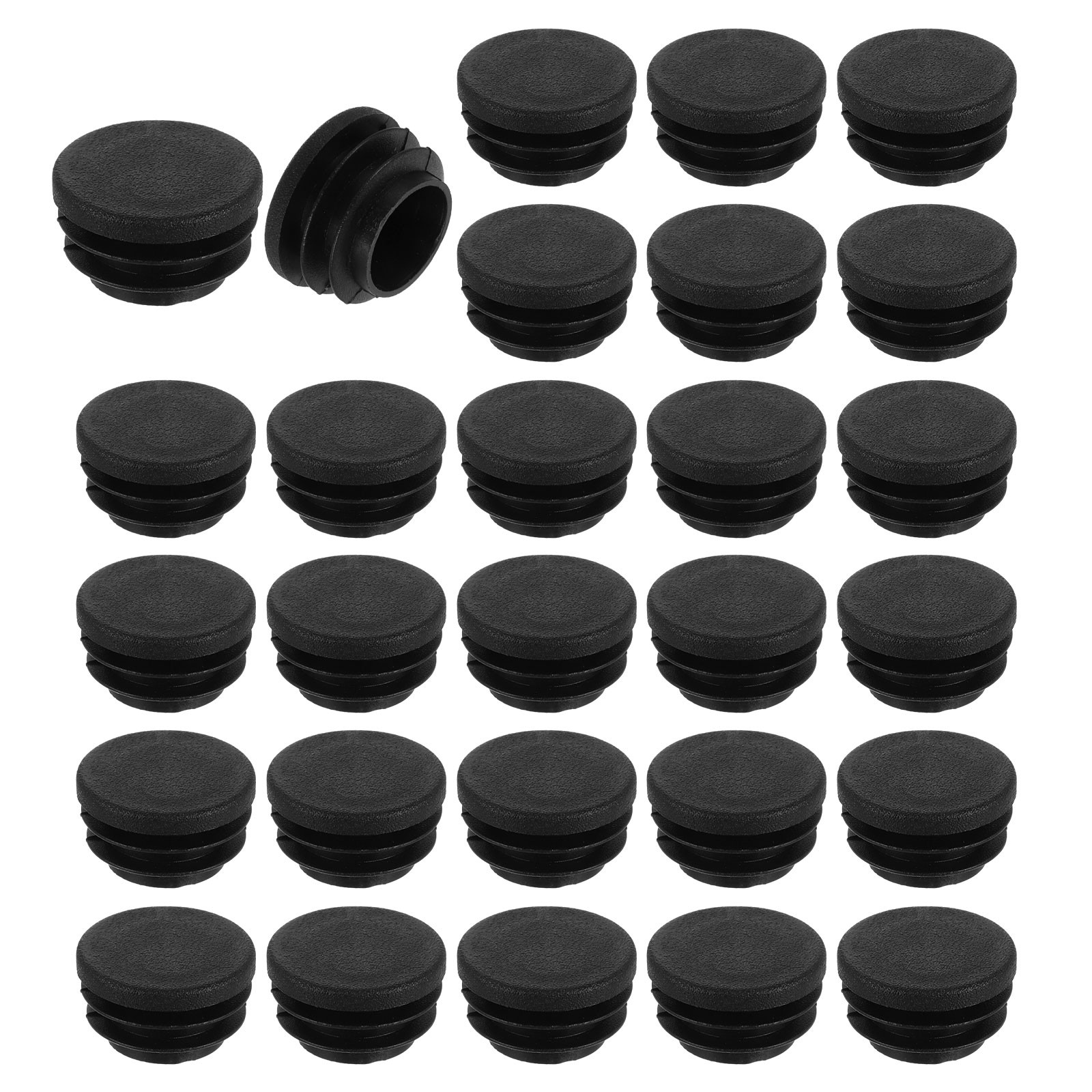 48 Pcs Round Plastic Plug Furniture Leg Pipe Insert 25mm(0.98 Inch)