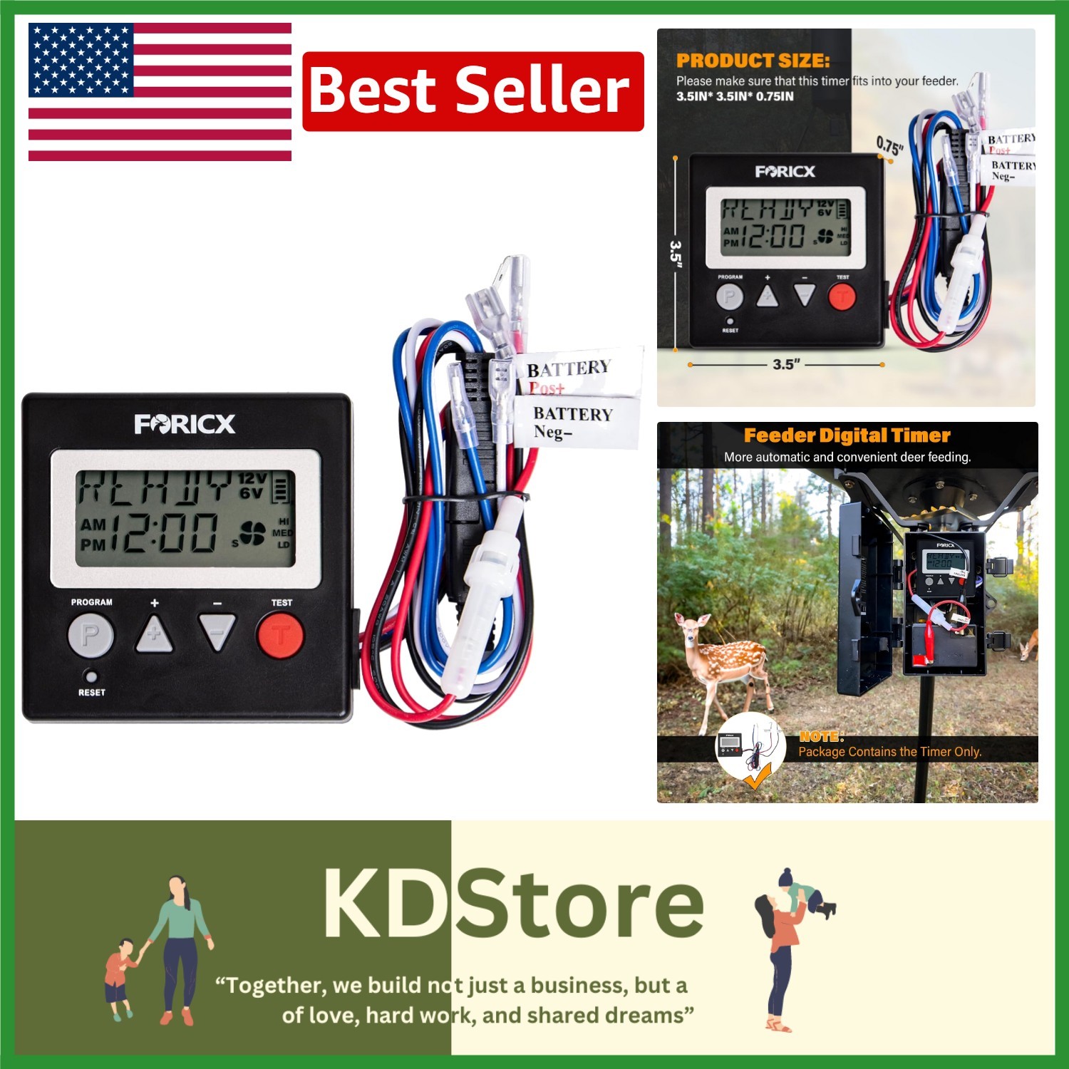 Precision Feeding: 6V/12V Digital Timer for Deer Feeders and Goats, Compact Size