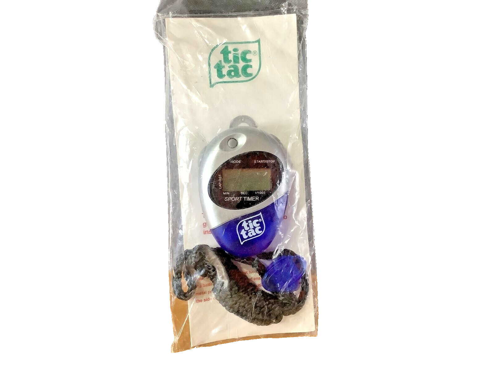 NOS SEALED VINTAGE BLUE TIC TAC SPORTS TIMER w/ 39" CORD