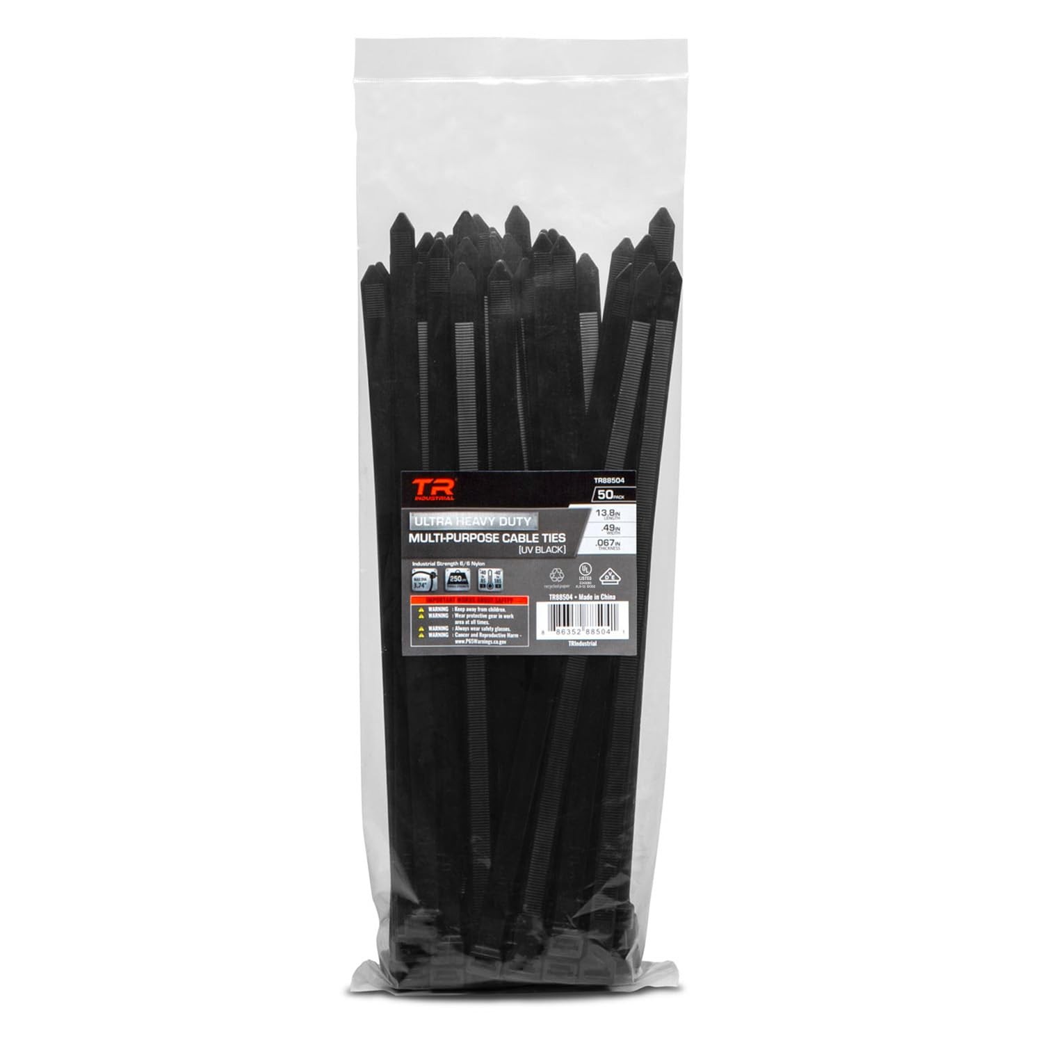 Ultra Heavy Duty Cable Ties 13.8 Inch 250 lbs Tensile Strength 50 Pack