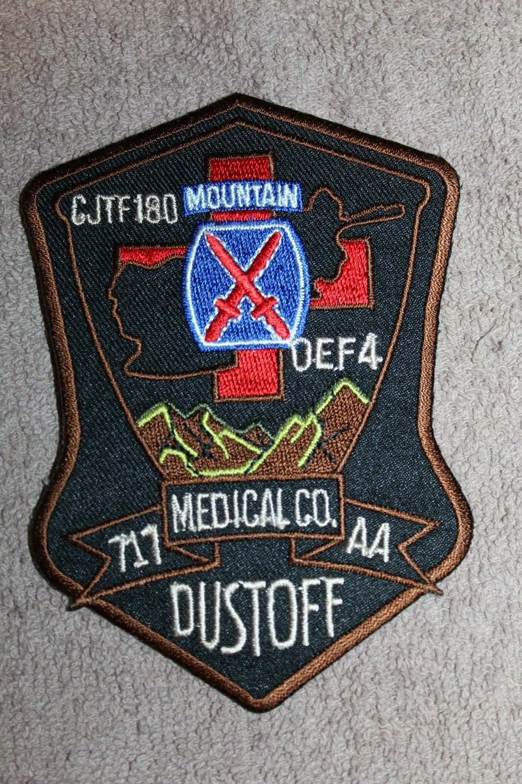 Original U.S. Army 10th Mt. Div. 717 Medical Co. AA "Dustoff" Afgan War Patch