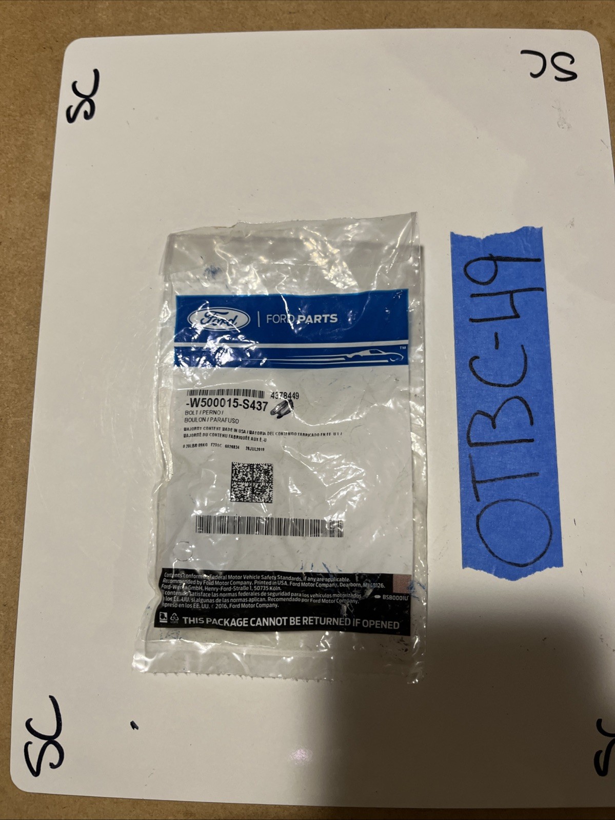 Genuine Ford Screw OEM W500015-S437 Replacement Part for Various Applications