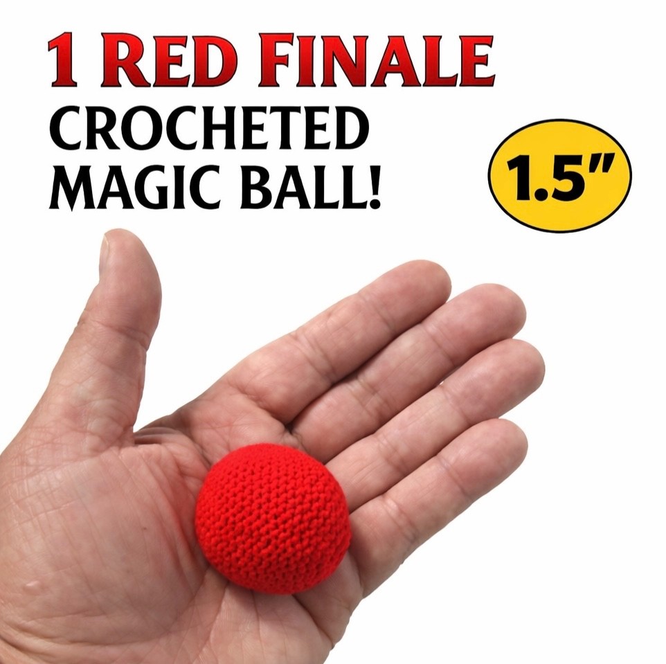 1 RED CROCHETED MAGIC LOAD BALL Production Chop Cup Prop Final Crochet 1.5"