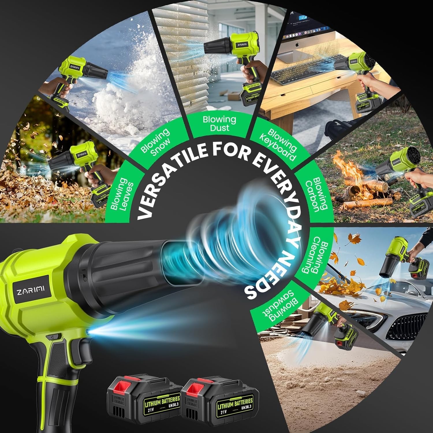 Powerful Cordless Leaf Blower Kit - Light Green