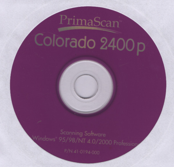 Primax PrimaScan Colorado 2400p Scanning Software CD-ROM Windows 95 98 NT 2000