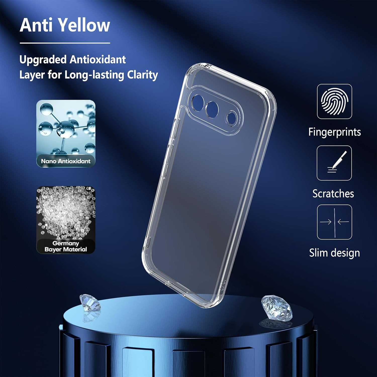 Designed for Google Pixel 10A Case with 2 Pack Tempered Glass Screen Protector.A