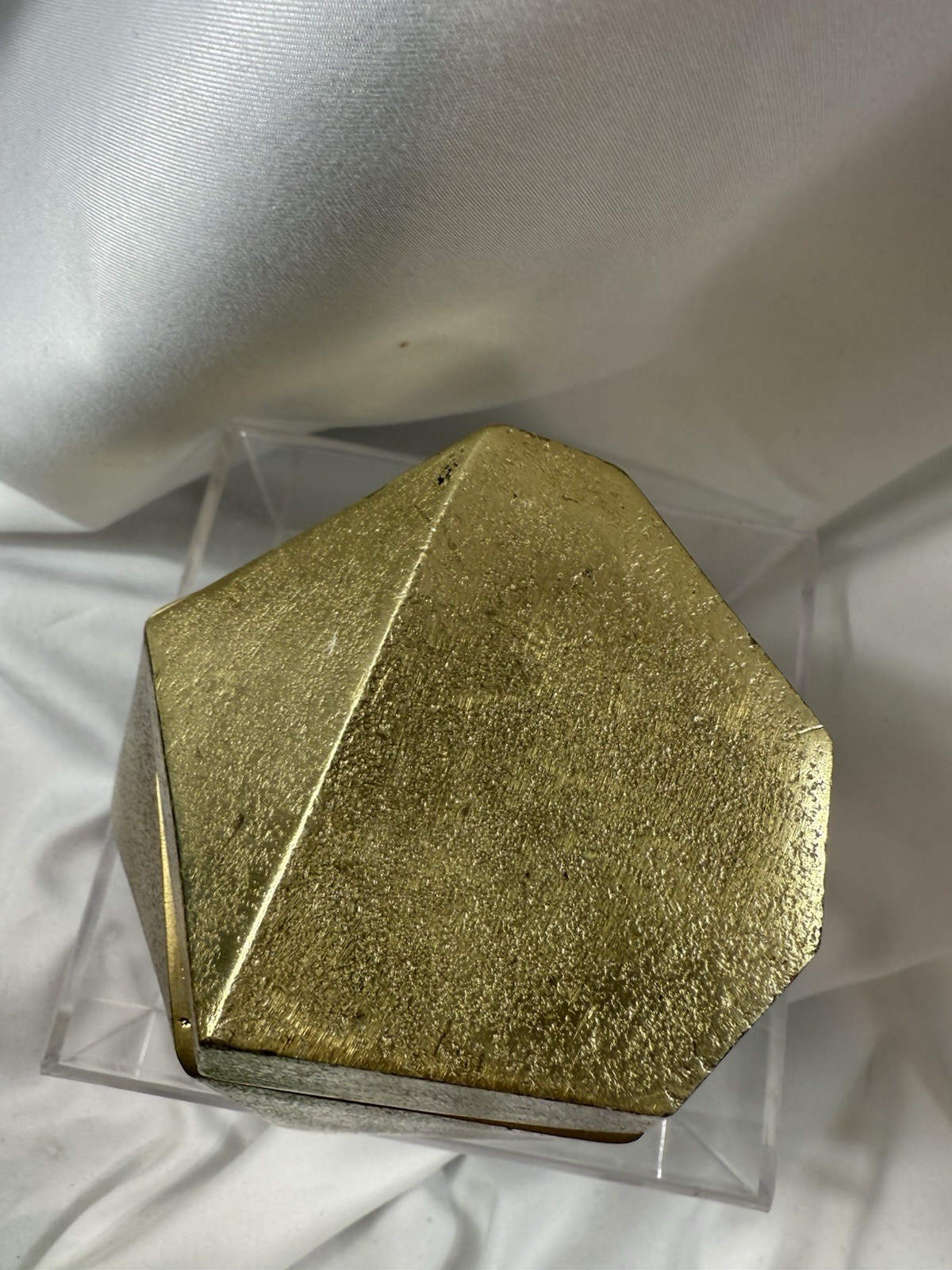 Geometric Lidded Box Gold Tone