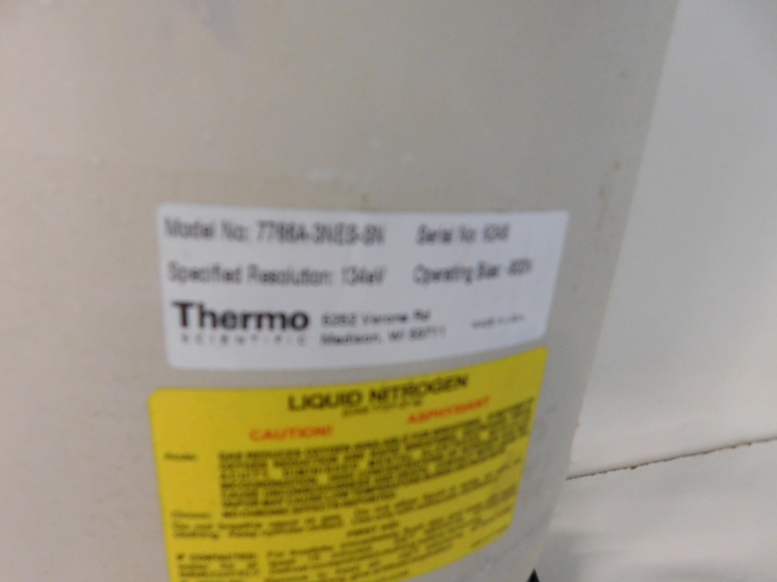 THERMO ELECTRON MODEL 7766A-3NES-SN EDS DETECTOR (UFG113)