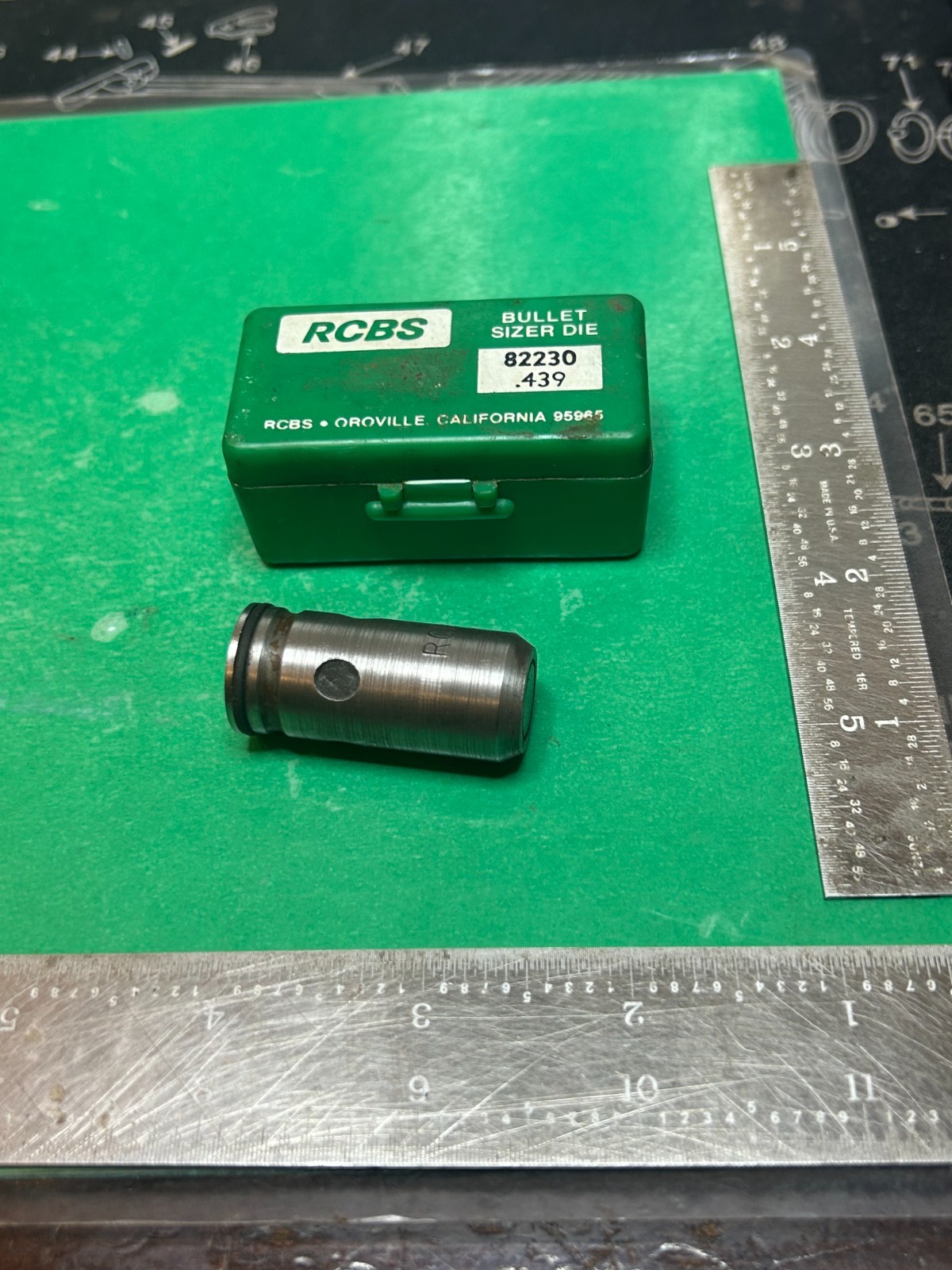 RCBS .439 Lube & Size Die + case