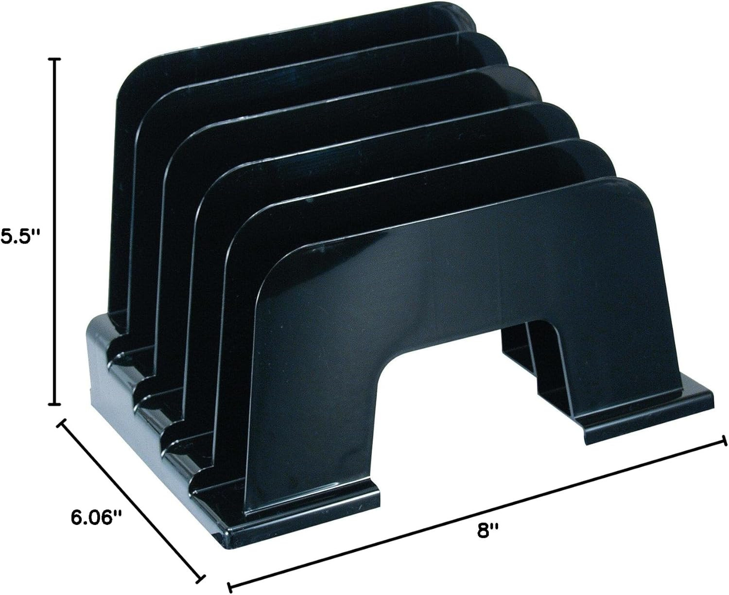 Incline Sorter, 5 Compartments, Black (21232)