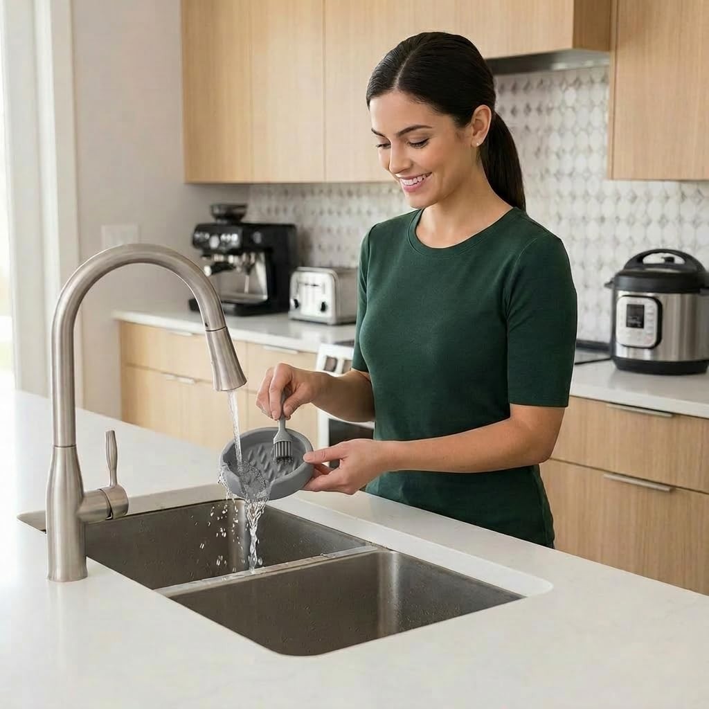 Silicone Sponge Holder Compatible W/ Scrub Daddy Self Draining Sink Organizer