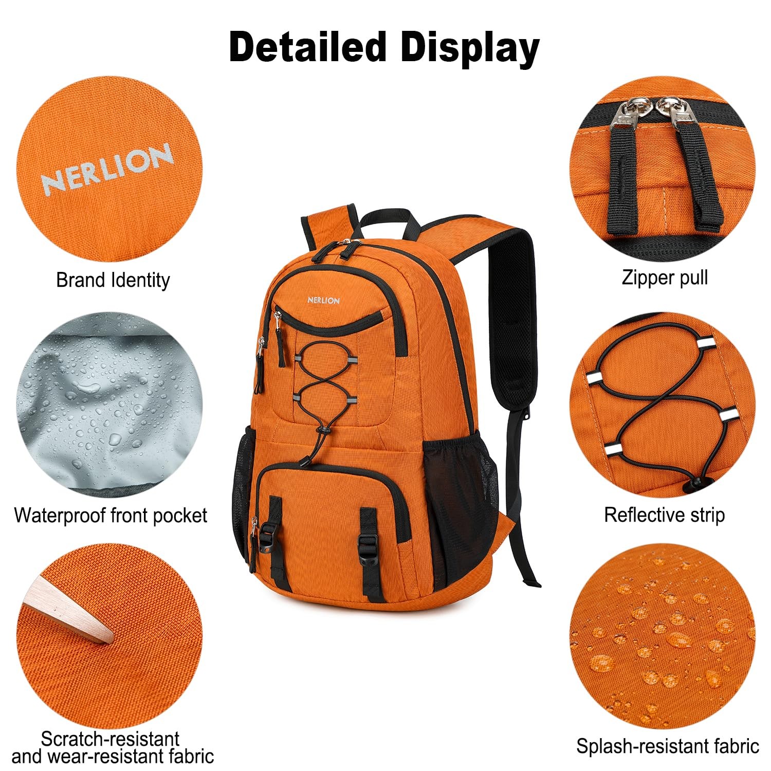 Nerlion Lightweight Foldable 35L Hiking Backpack Travel Backpack Waterproof Outd