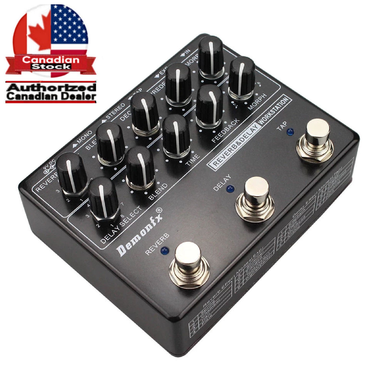 Demonfx RDW Reverb Delay Workstation Guitar Effect Pedal Multi Effects