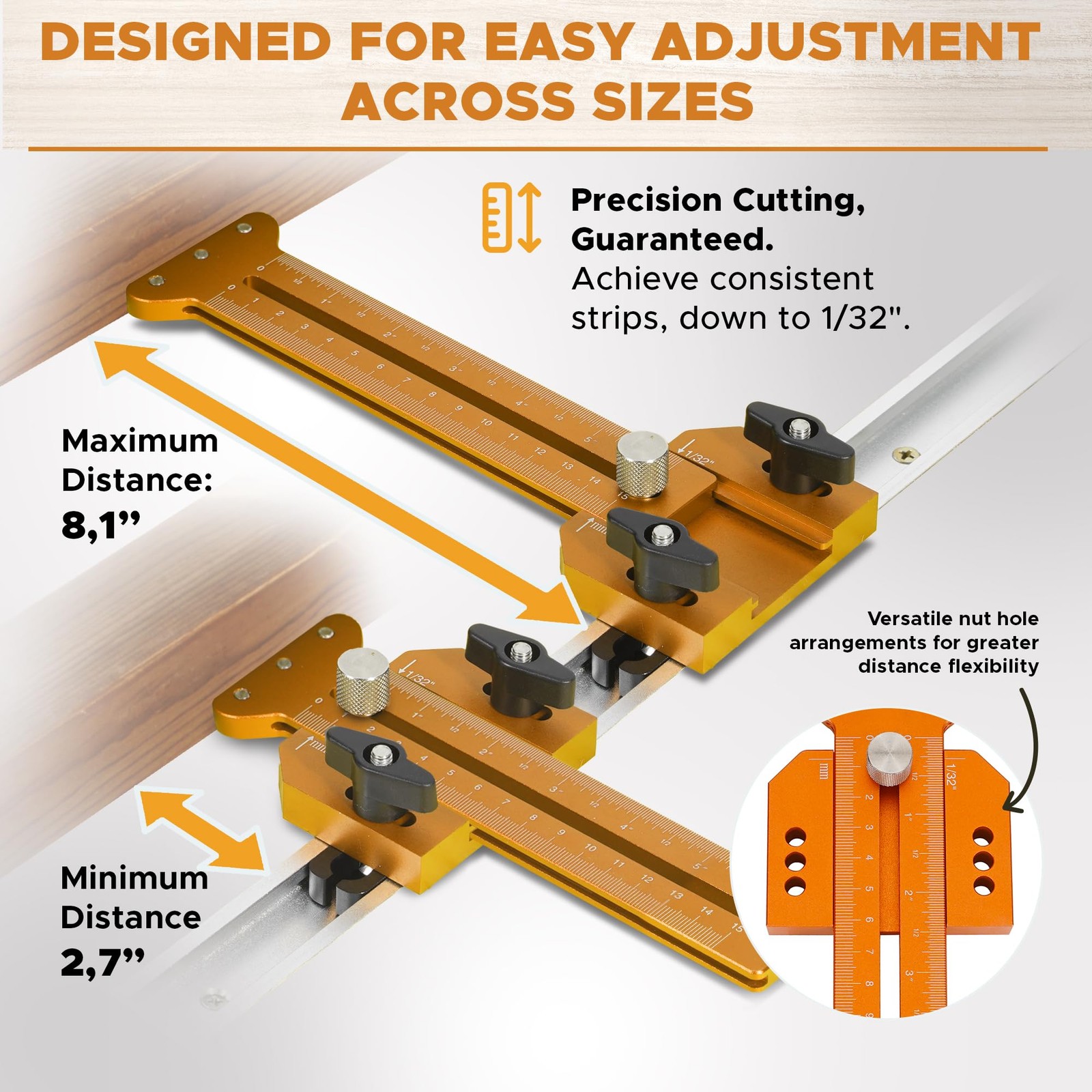 Thin Rip Jig Table Saw Jig Guide for Making Repetitive Narrow Thin Strip Cuts...