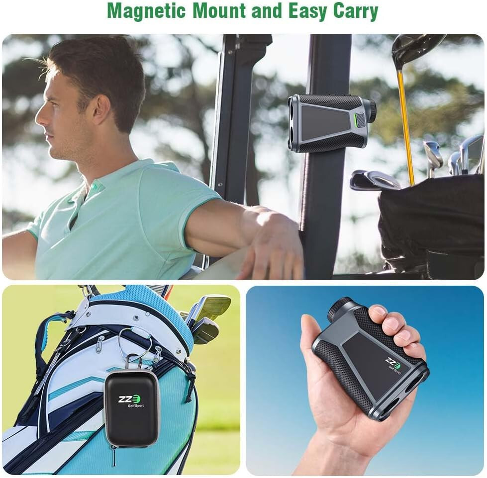 Solar Golf Laser Rangefinder 7X Magnify Slope Flag Pole Lock Vibration Magnet St