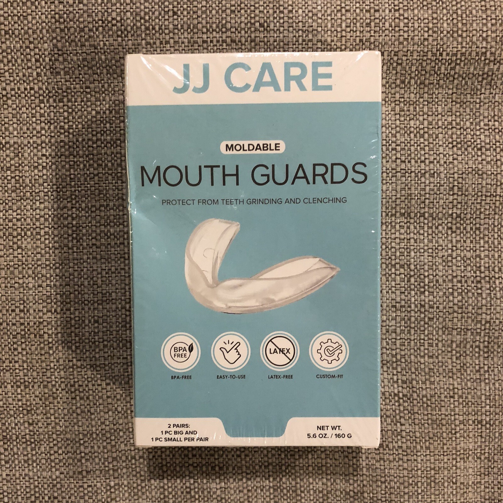 JJ CARE Moldable Mouth Guards 2 Pack Custom Fit Latex Free BPA-Free NIB