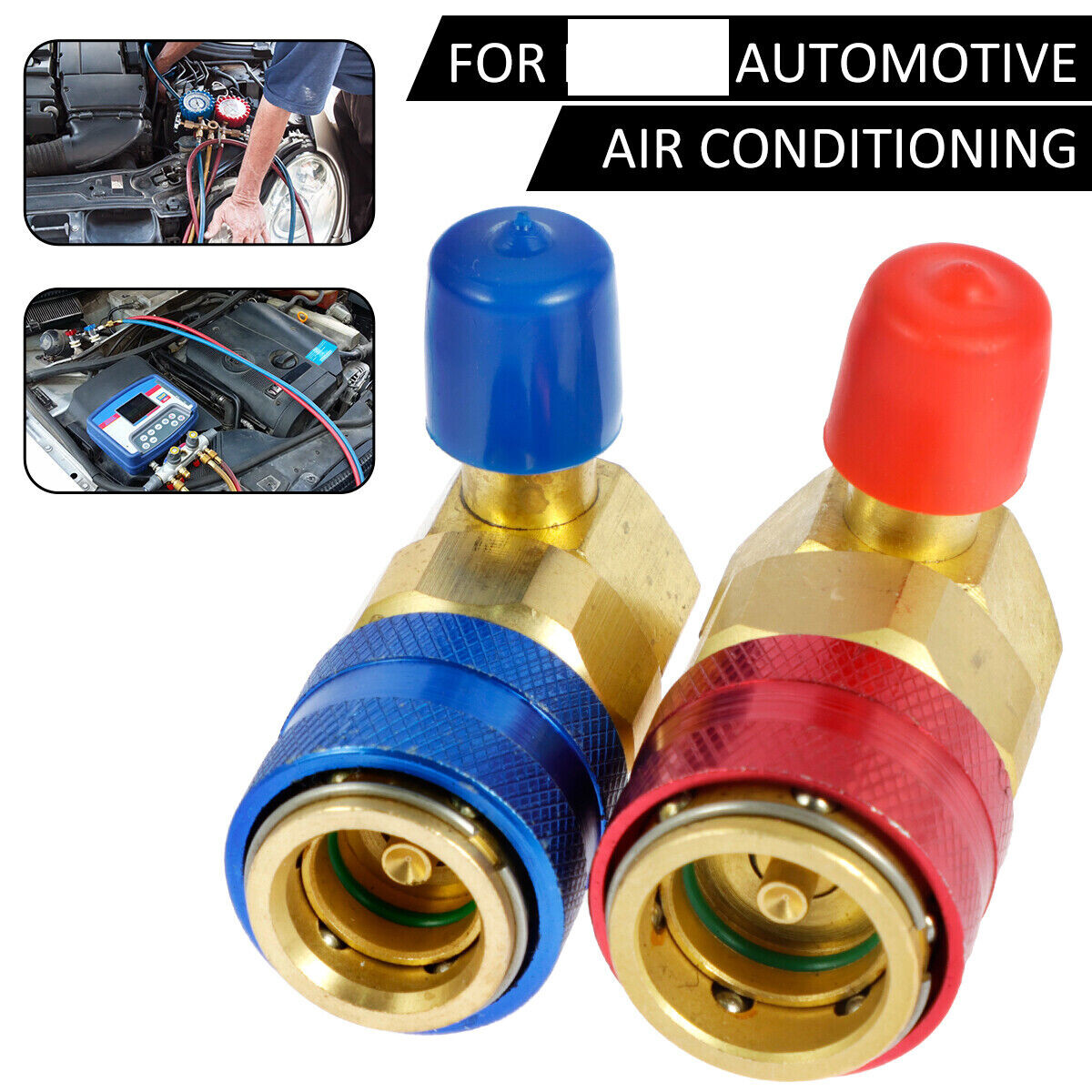 For Car AC Gauge AC High Low Side Quick Connector Adapter Fitting Coupler Kit