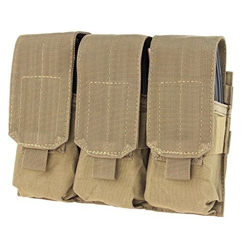 Tactical MOLLE PALS Triple .223 5.56 Mag Clip Magazine Pouch Holder-TAN