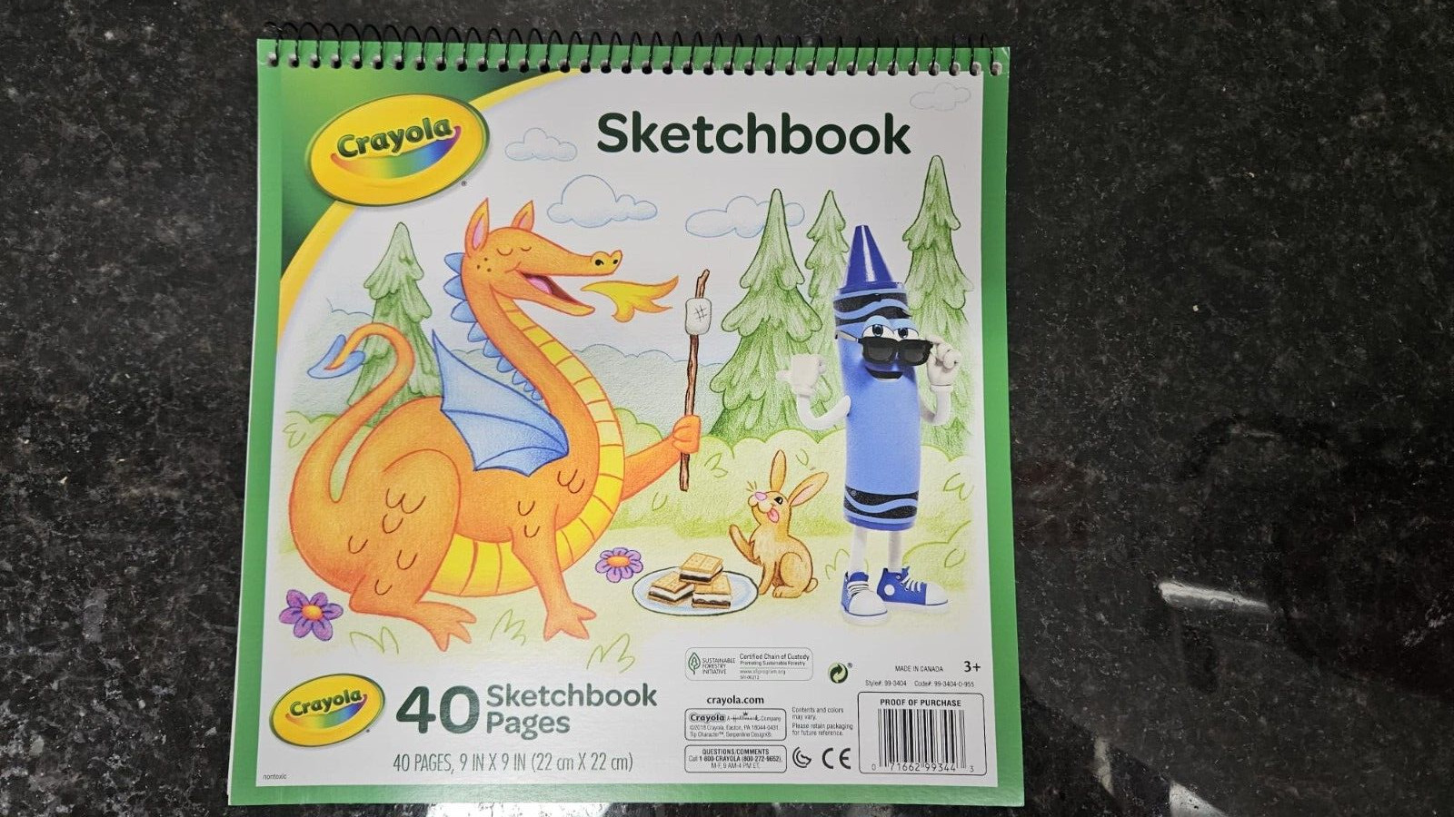 Crayola Sketchbook 9" X 9"(22cm×22cm) 40 Sketchbook Pages 99-3404-0-955  99-3404