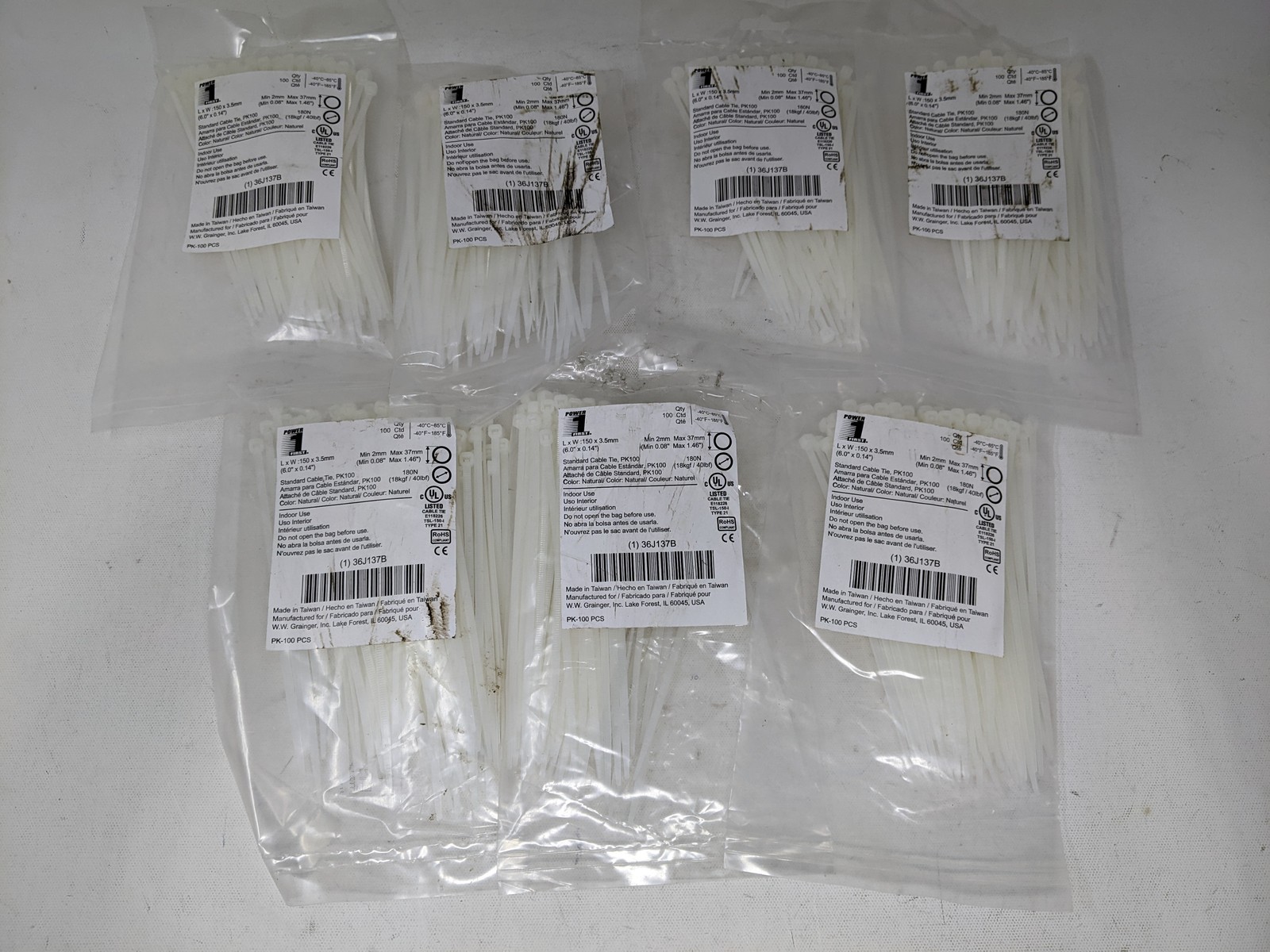 Power 1 First Cable Tie 6.0" x 1.14" (150x3.5mm) Standard Indoor Use 700 Count
