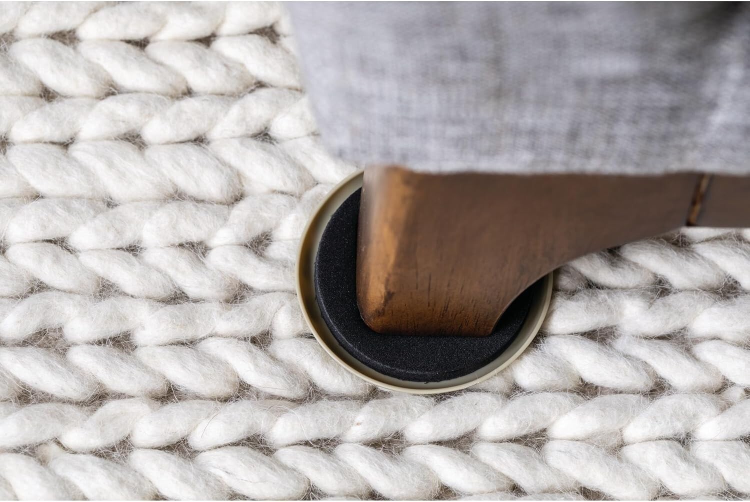 Duck Brand Plastic Carpet Furniture Sliders 3.5 inch Width Round, 4 Pack Brown