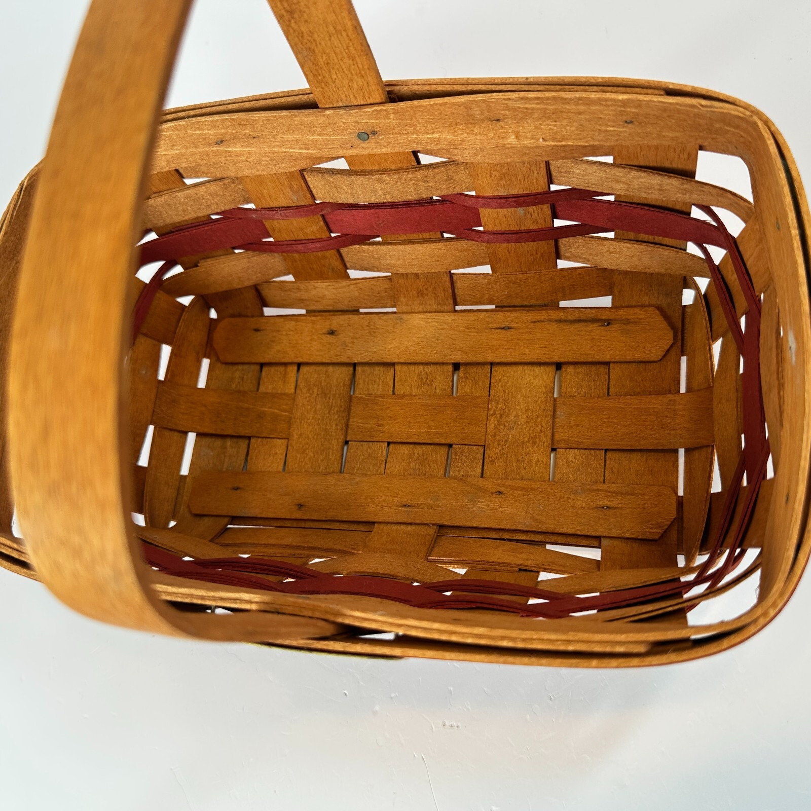 Longaberger 1990 Christmas Collection 'Gingerbread' Basket W/Red Weave Brass Tag
