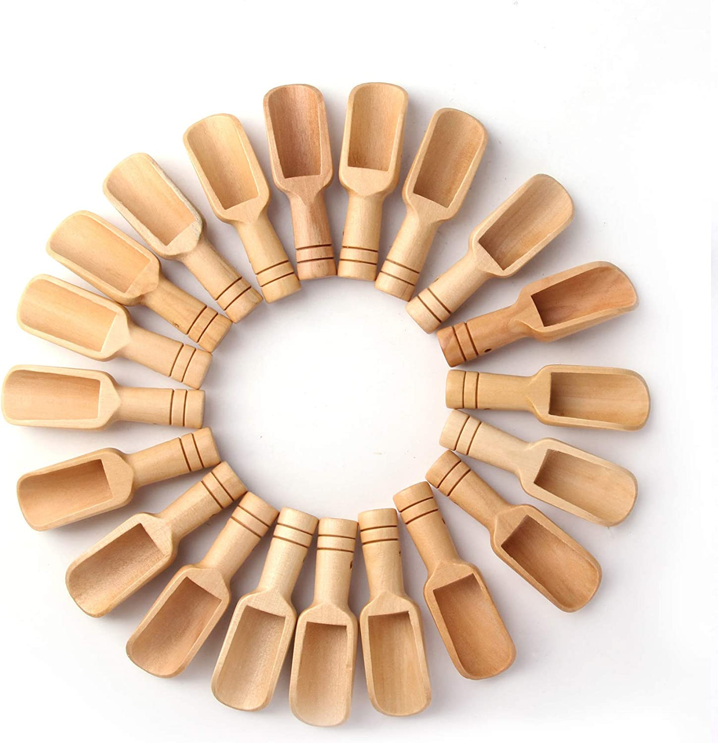 Small Wooden Scoops, Little Wooden Spoons for Jars,Bath Salts(12Pcs)3 Inches Lon