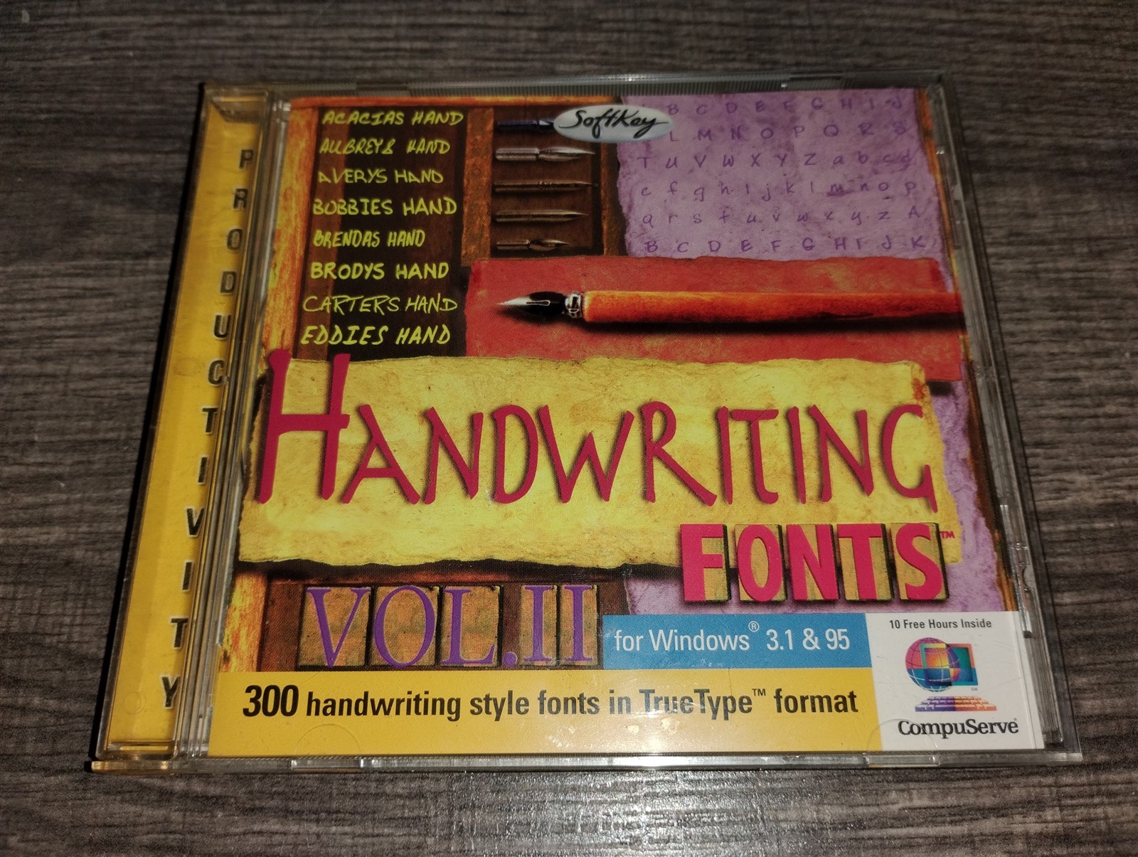 Handwriting Fonts PC CD-ROM SoftKey 1996 for Windows 95/3.1 300 Style Fonts