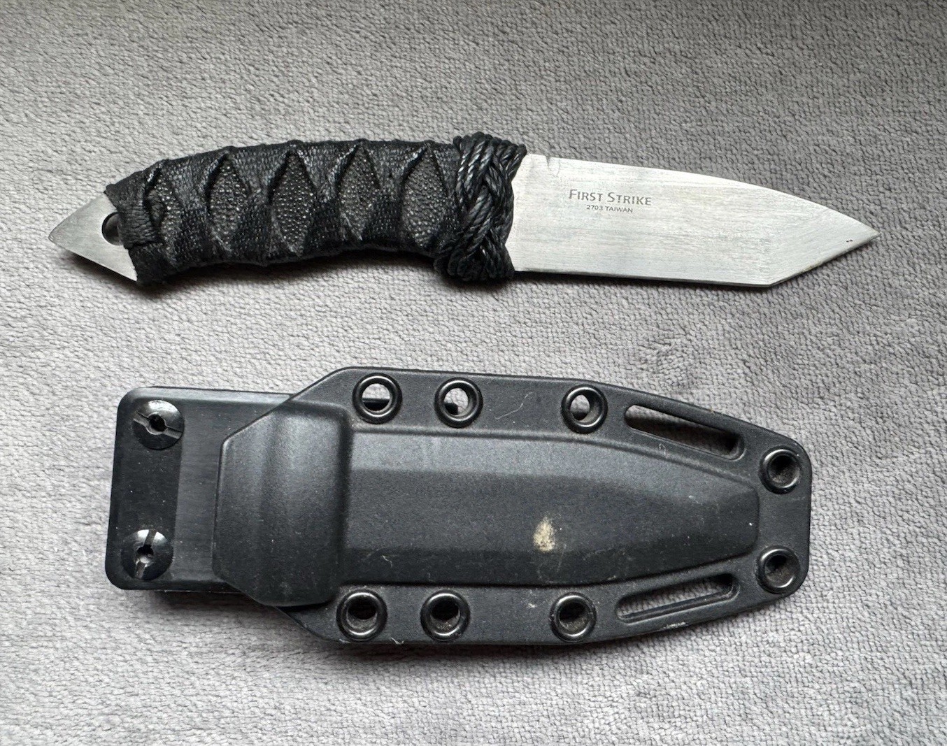 CRKT 2703 First Strike Fixed Blade Knife AUS-6M Ray Skin Sheath