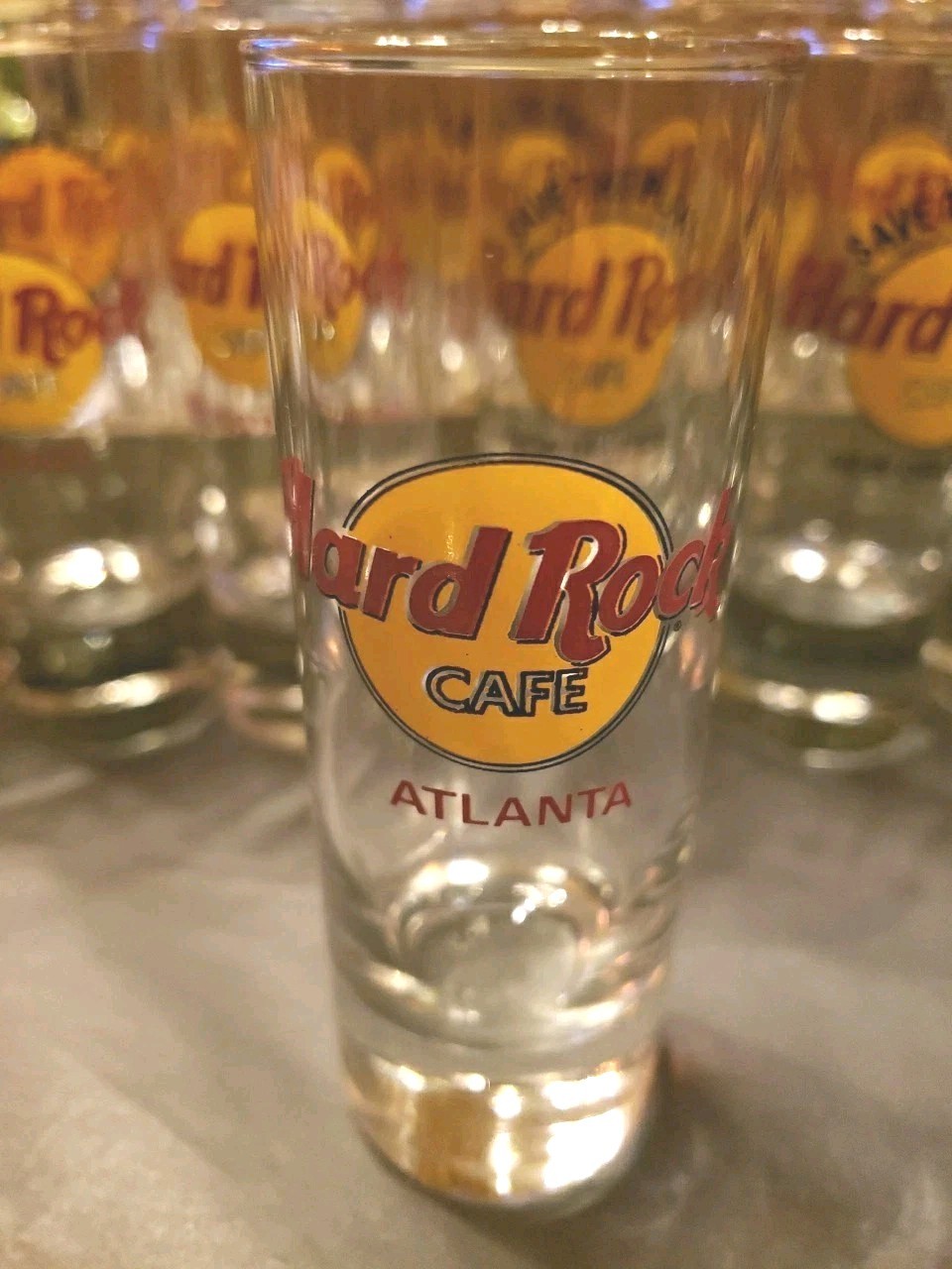 Hard Rock Cafe ATLANTA Shot Glass 4" Tall 2 Fl Oz Barware Beverage Souvenir GA