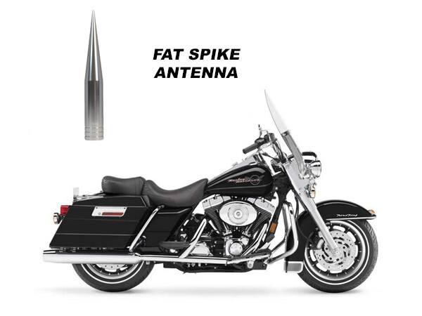 VMS 5" SILVER FAT SPIKE ANTENNA FOR HARLEY DAVIDSON ROAD KING