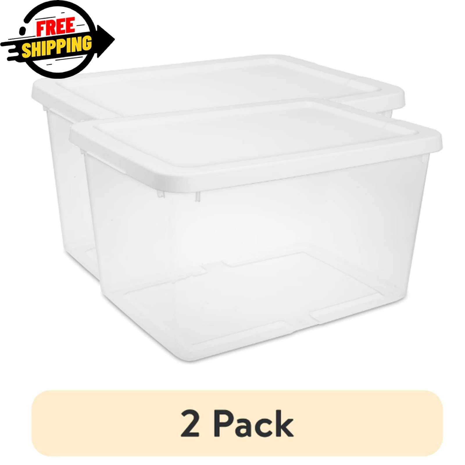 Sterilite 20 Quart Small Storage Bin Plastic Container with Snap On Lid 2pk