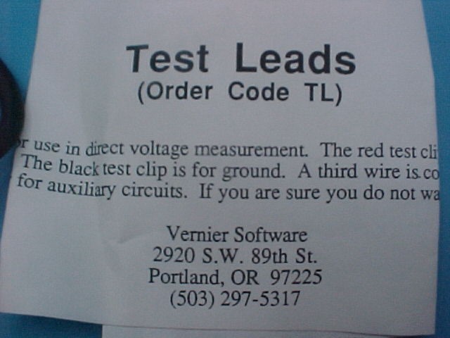 VERNIER SOFTWARE VOLTAGE TEST LEADS TL JO