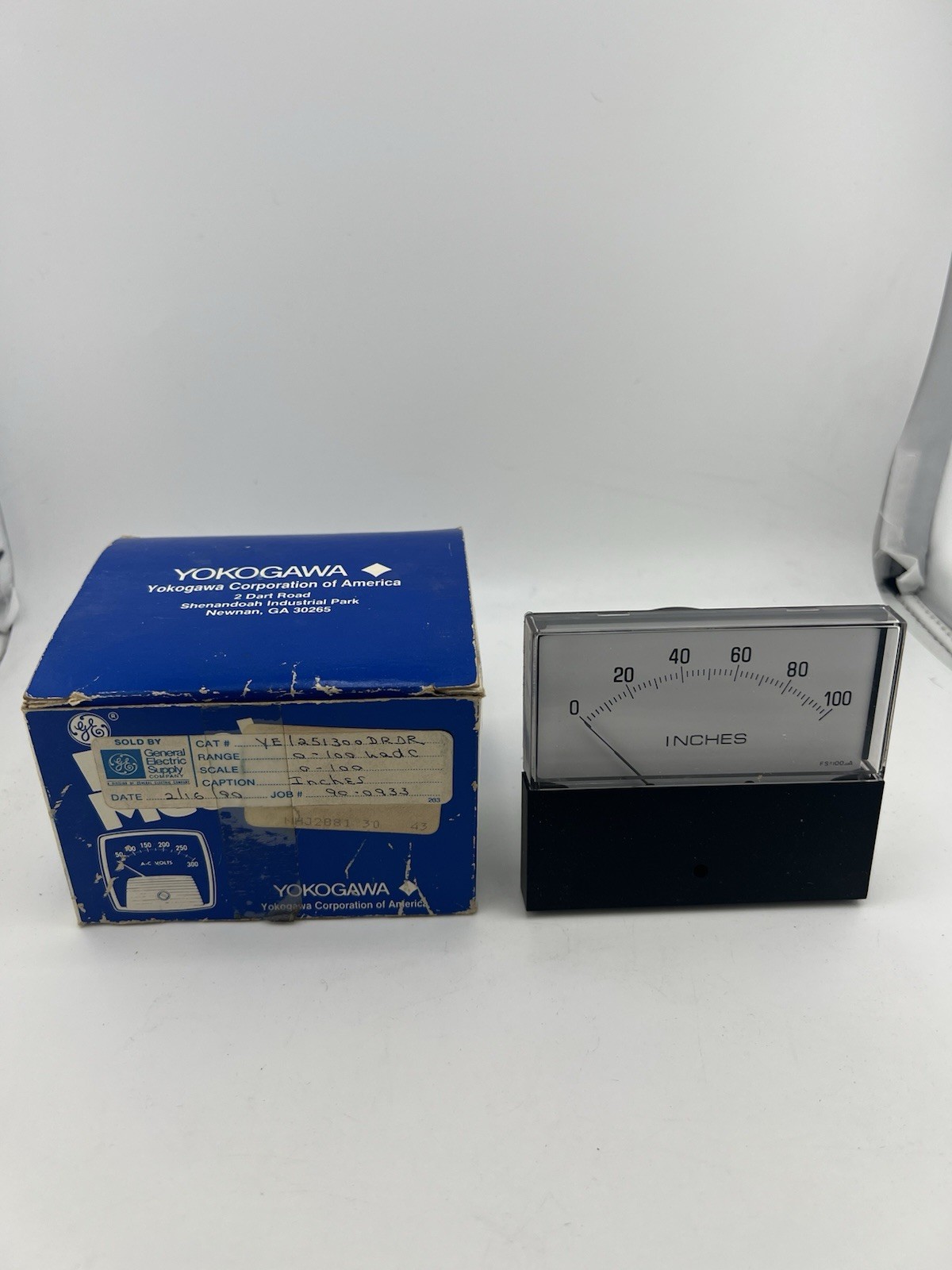 Yokogawa GE Panel Meter YE1251300DRDR DC Input 0–100 Inches Scale Used