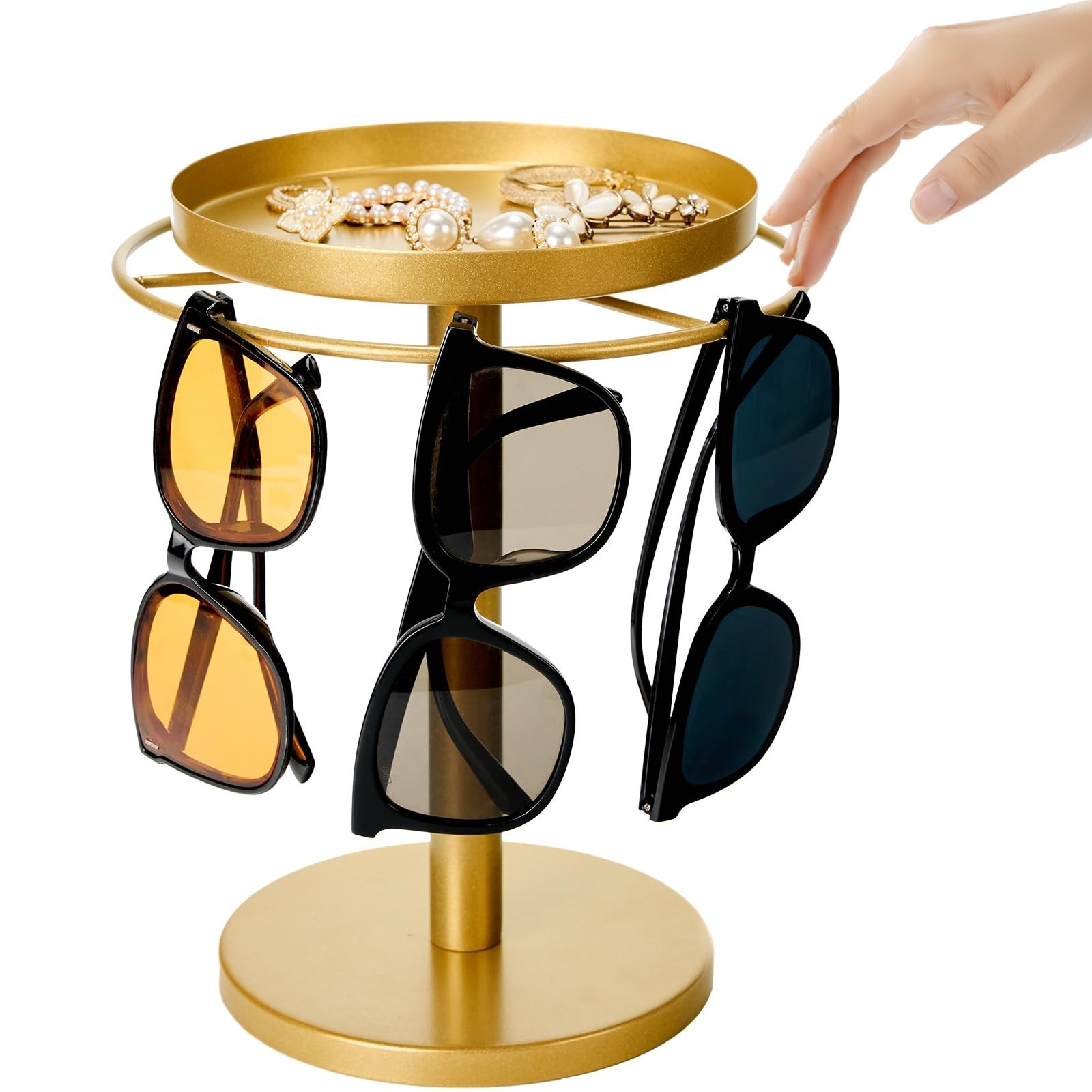 MoyRetty 360° Rotating Sunglasses Organizer - Stainless Steel Glasses Holde
