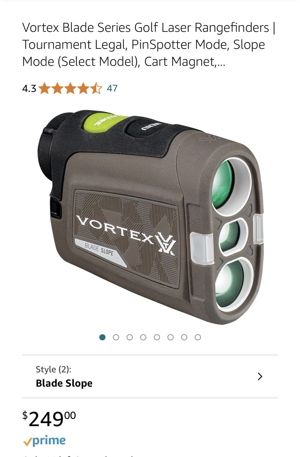 Vortex Blade-Slope Golf Laser Rangefinder PinSpotter Mode/Tournament Legal