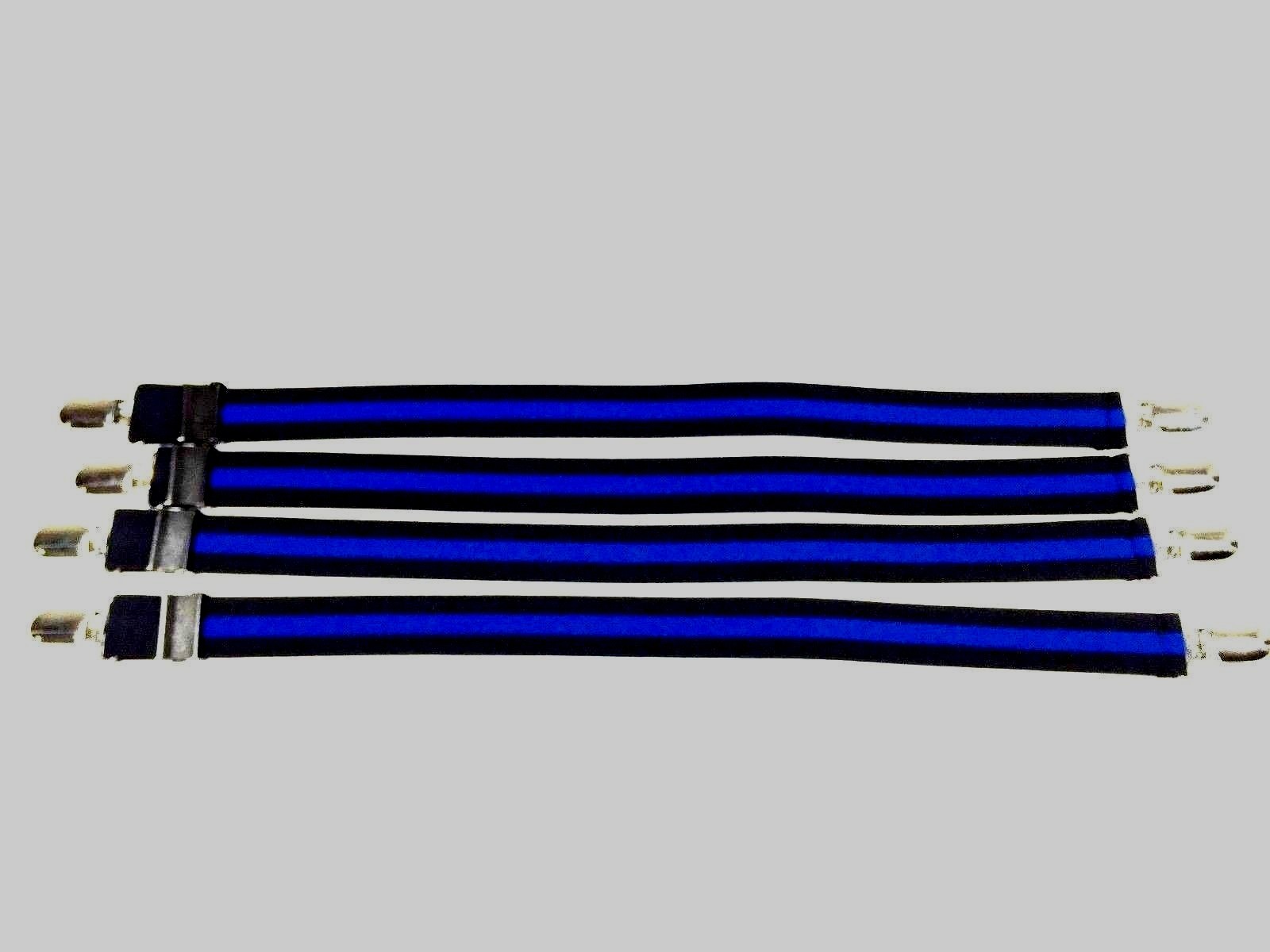 Gator Clip 4-Pack Military Shirt Stay Garters BLUE LINE