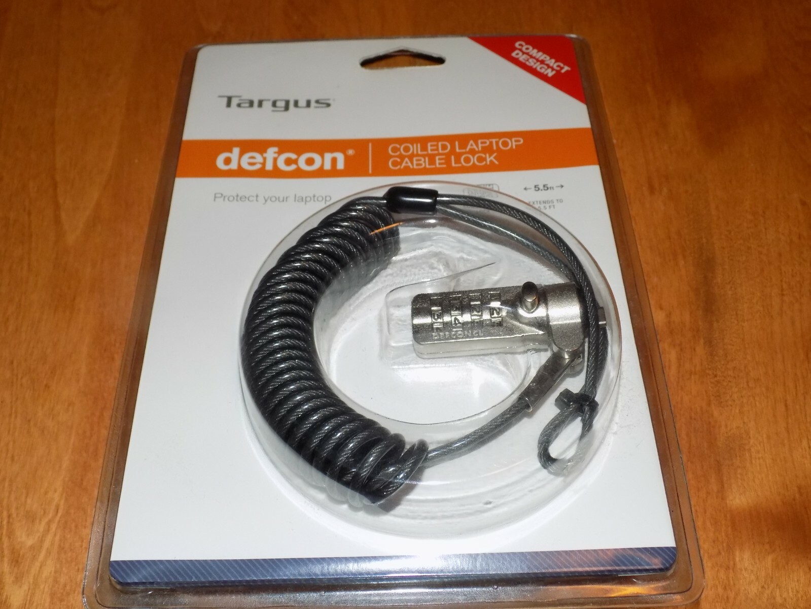 TARGUS DEFCON PA417UCCL Laptop Combination Coiled Cable Security Lock SEALED NEW