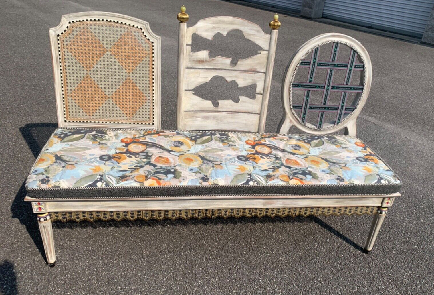 MacKenzie Childs Triplicity Bench - New - delivery