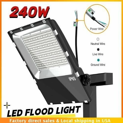 240W LED Flood Light Fr Stadium Tennis Court Backyard Flood Lights Outdoor 5000K