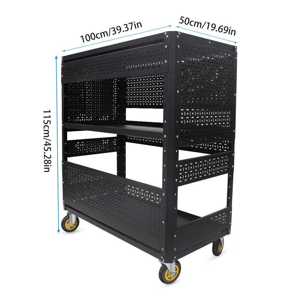 500-Lb Pegboard Foldable Rolling Tool Cart +Wheels Garage Organizer Tool Storage