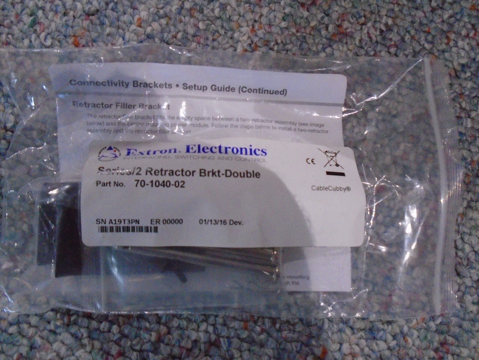 Extron 70-1040-02 Cable Cubby Retractor Bracket Kit – Double