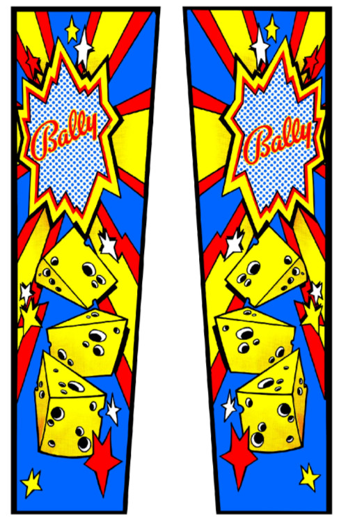 MOUSIN' MOUSIN AROUND  Pinball Machine CABINET Head Decals ONLY