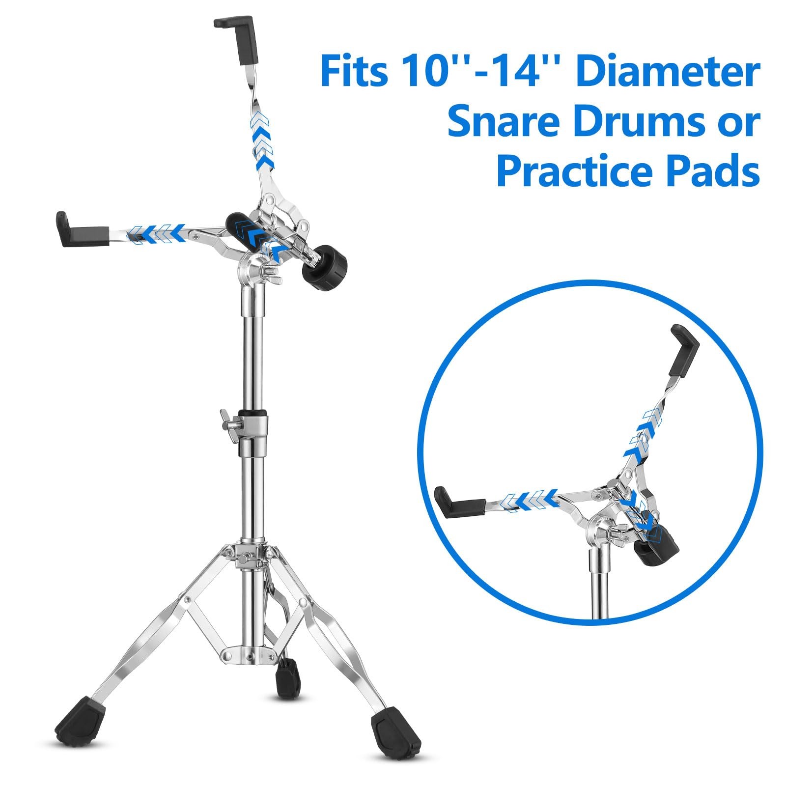 Double Braced Adjustable Snare Drum Stand Tripod For 1014 Inch Drum Set