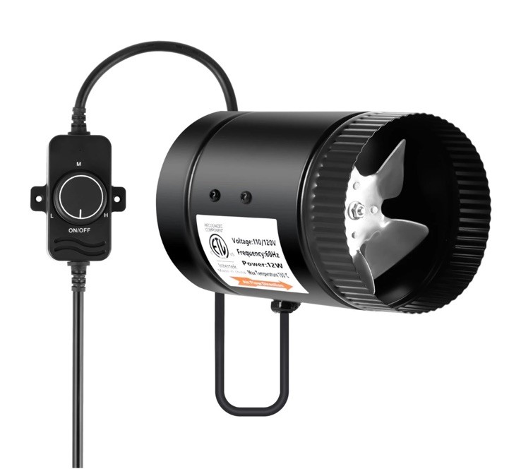 6 Inch 106CFM Inline Booster Duct Fan with Speed Controller, HVAC Exhaust Ventil