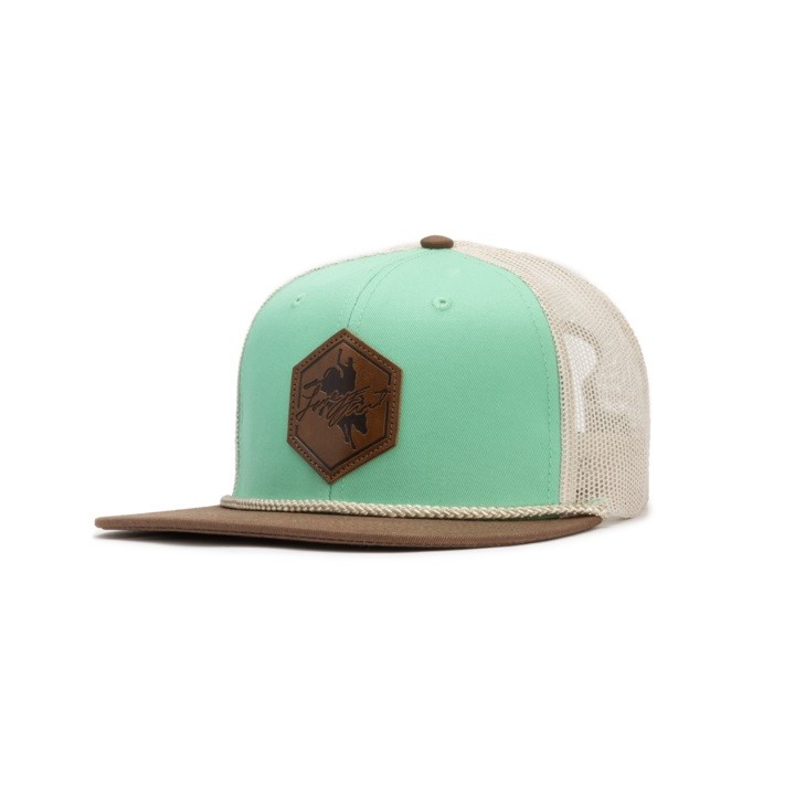 Lane Frost Light Teal Brown Mesh - Hats Cap - Outlaw