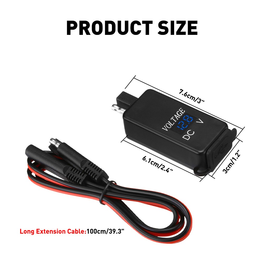 QC 3.0 Motorcycle Dual USB Phone GPS Super Fast Charger Adapter LED Waterproof