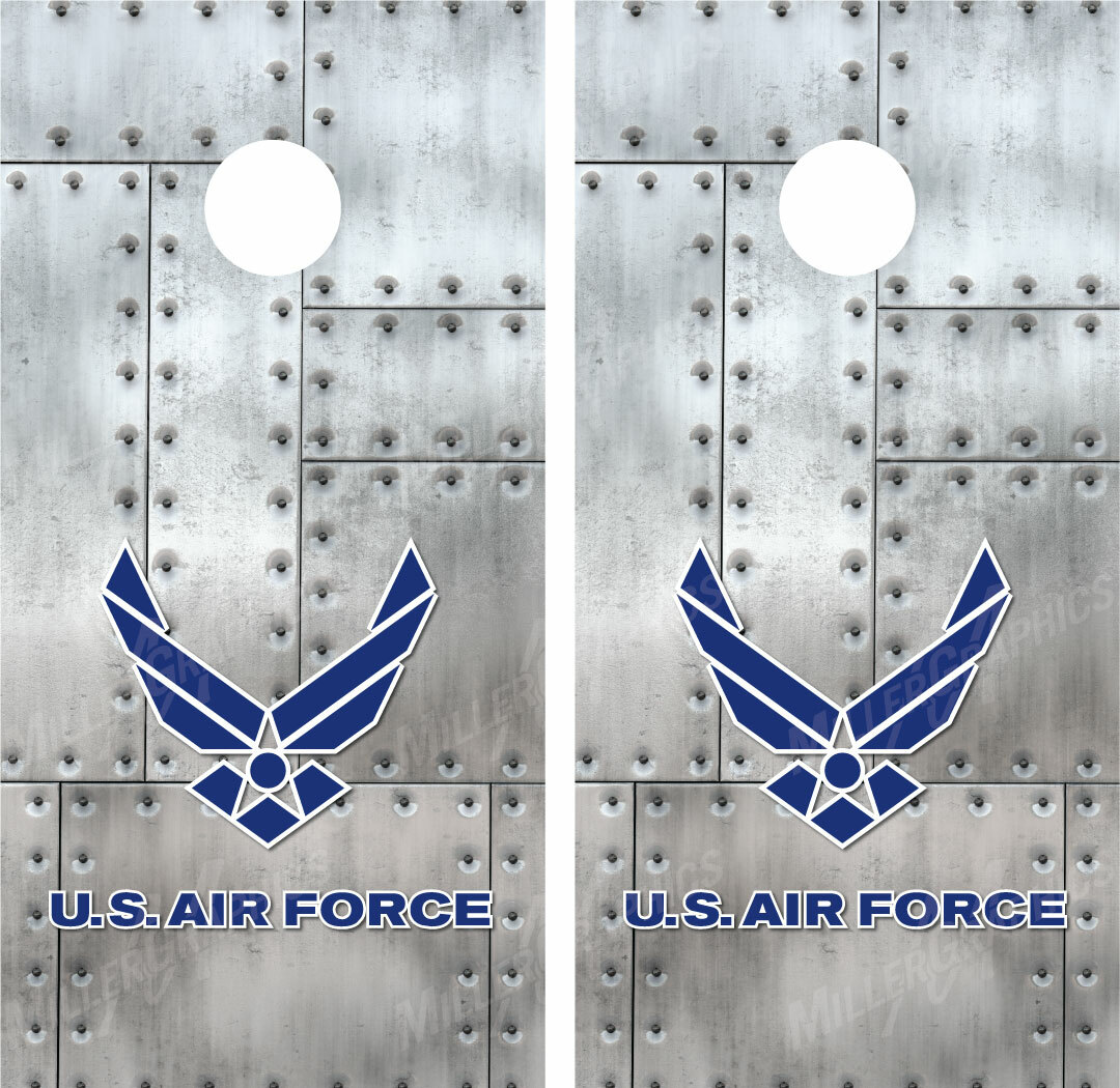 U.S. Air Force Riveted Metal Military Cornhole Wraps Decals